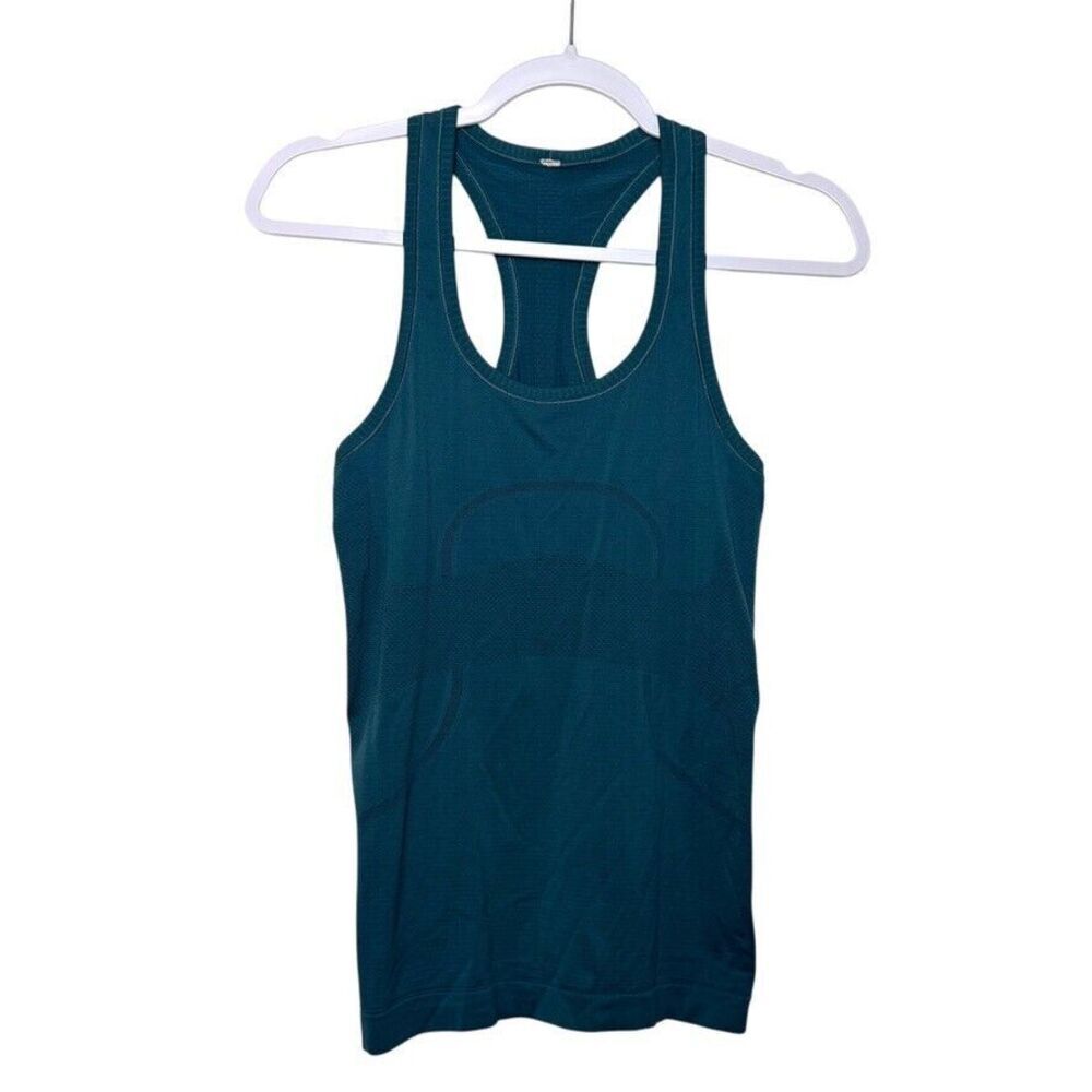 LULULEMON Swiftly Racerback Tank Top Women 6 Dark Teal Blue‎ Stretch Activewear